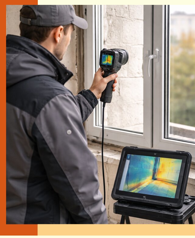 Тепловизионное обследование дома в Новом Уренгое для выявления утечек тепла