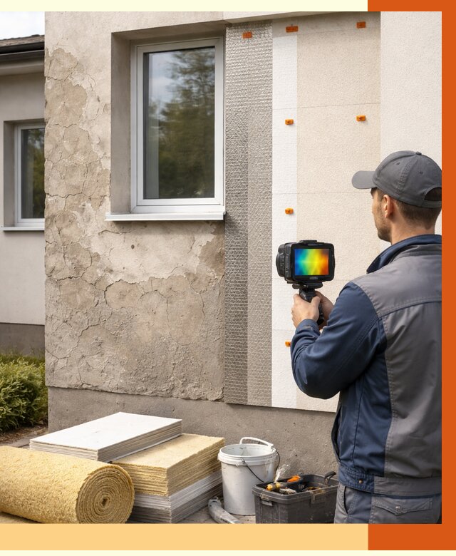 Тепловизионное обследование фасада в Новом Уренгое от 4679 руб. под ключ | ТепломастерНвг