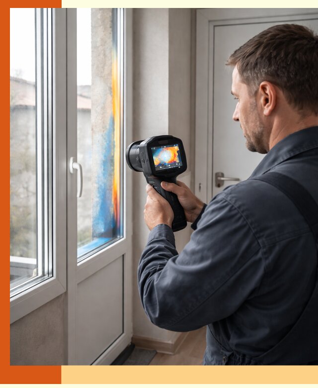 Тепловизионное обследование окон и дверей в Новом Уренгое