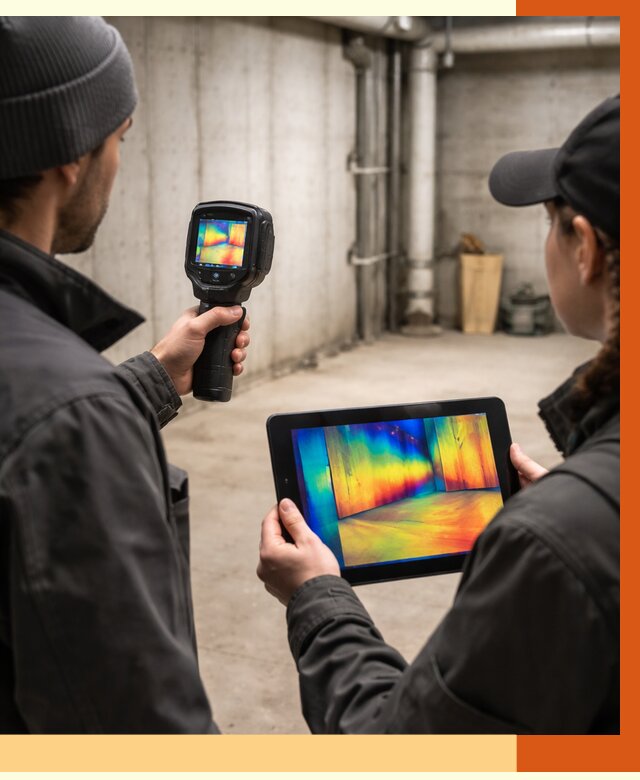 Тепловизионное обследование подвала в Новом Уренгое от 4679 руб. — проверка гидроизоляции | ТепломастерНвг