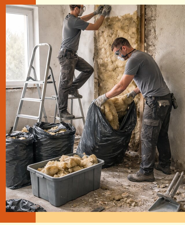 Демонтаж старого утеплителя и вывоз отходов в Новом Уренгое