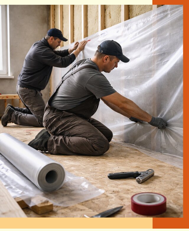 Монтаж пароизоляции в Новом Уренгое от 2600 руб. — установка и укладка под ключ | ТепломастерНвг