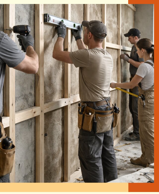 Монтаж обрешетки под утепление в Новом Уренгое от 1196 руб/м² | Заказать у ТепломастерНвг